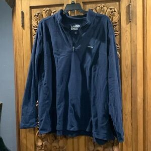 New! Lands End size 4XL quarter zip fleece blue